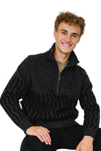 Load image into Gallery viewer, Patterned zip neck jumper