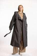 Load image into Gallery viewer, Waterproof trench coat dark grey
