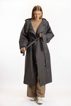 Load image into Gallery viewer, Waterproof trench coat dark grey
