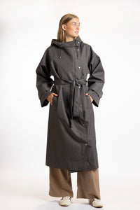 Waterproof trench coat dark grey
