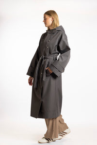 Waterproof trench coat dark grey