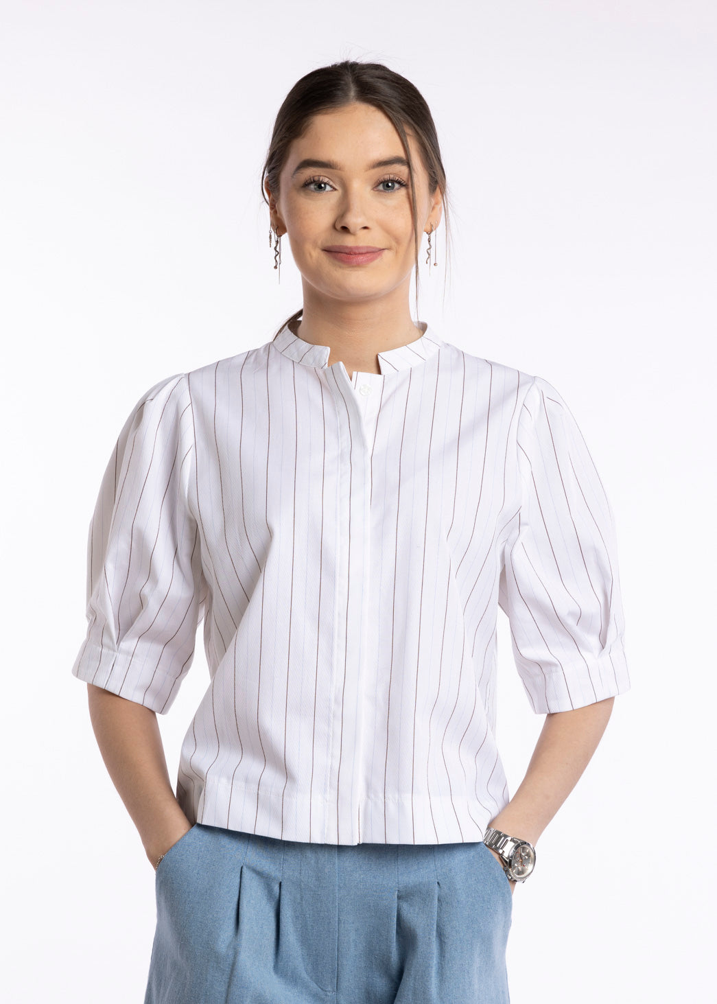 Soft cotton shirt with stripes