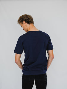 Cotton t-shirt in navy blue