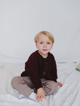 Load image into Gallery viewer, Rib Knit cardigan in burgundy
